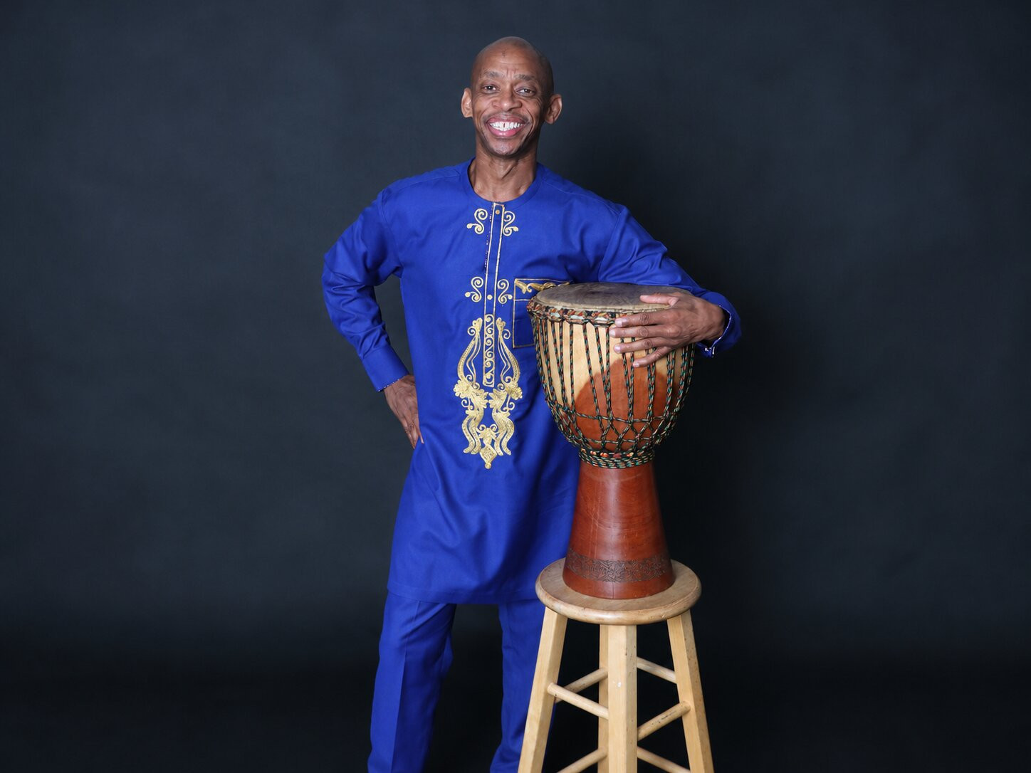 Joyful-Blue-Traditional-Portrait-with-Djembe